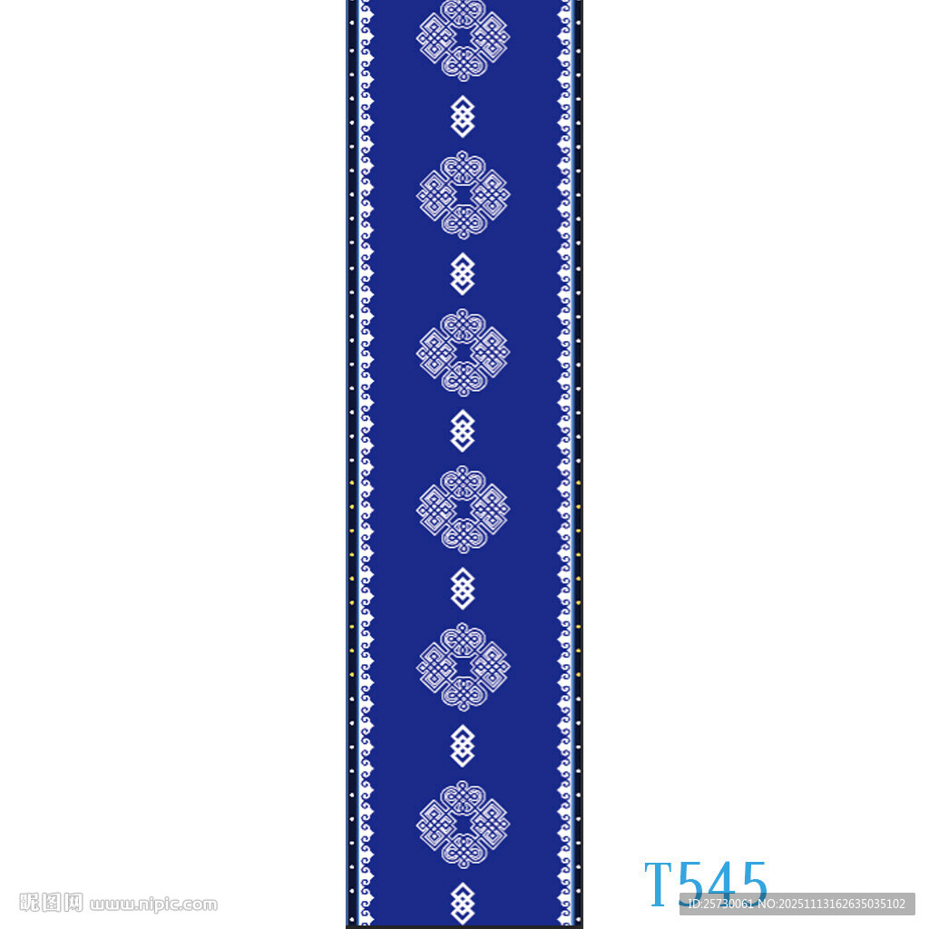 蓝白色蒙古地毯T台