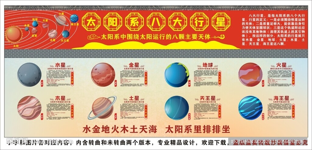 八大行星海报展板挂画文化墙