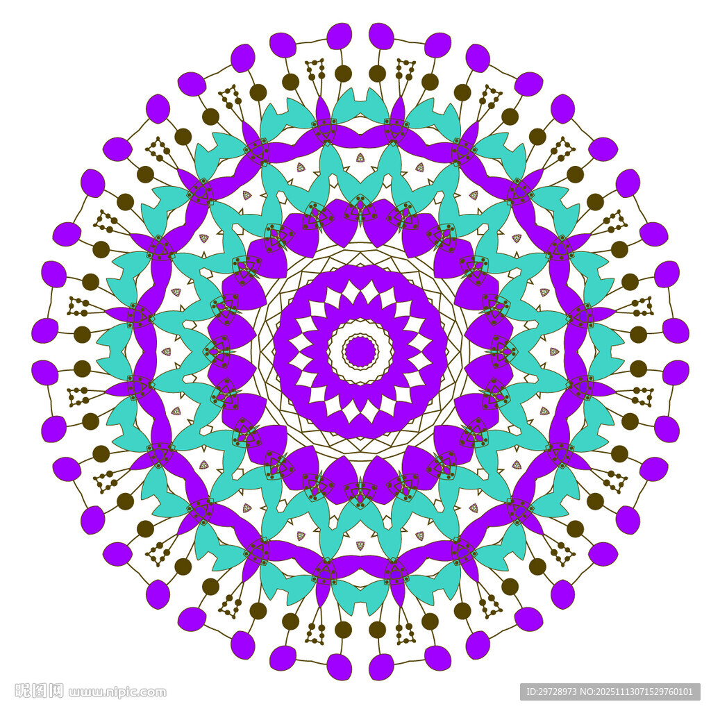 多彩曼陀罗图案装饰元素