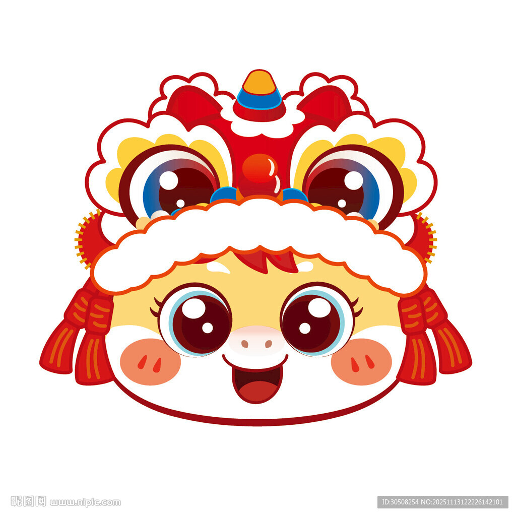 可爱卡通舞狮马头形象