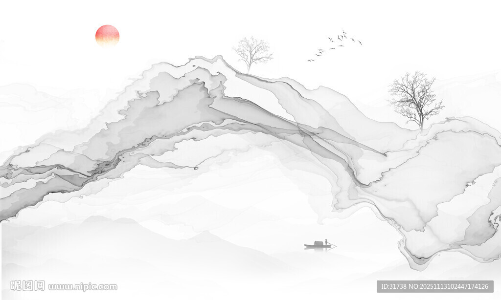 抽象烟雾水墨画背景