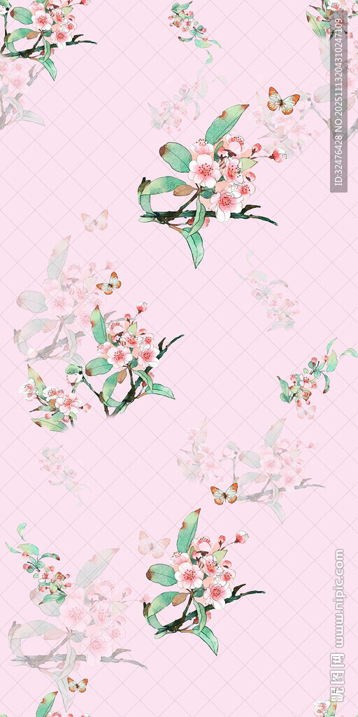 粉色花卉图案背景