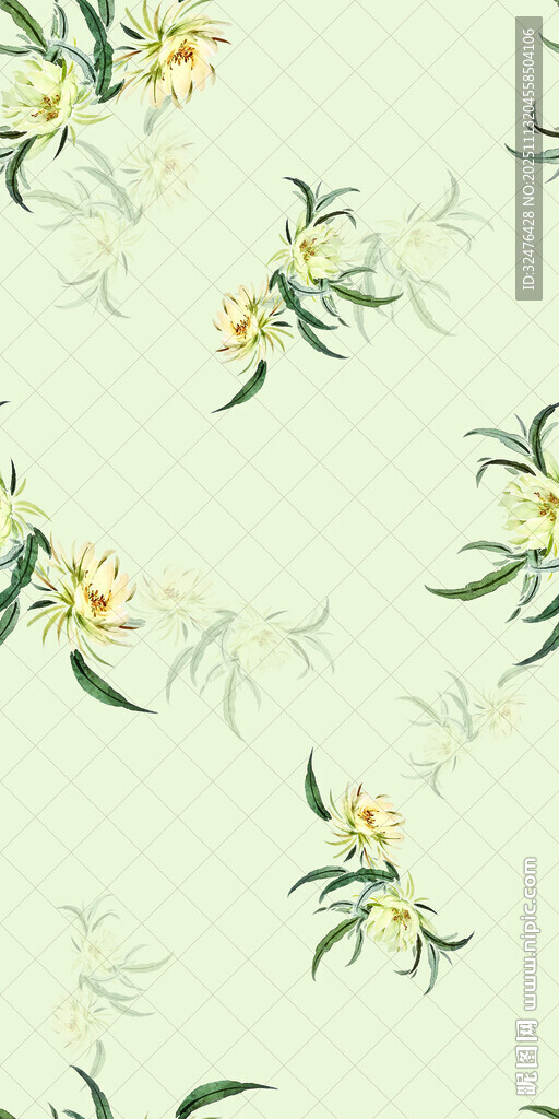 清新淡雅花卉图案背景