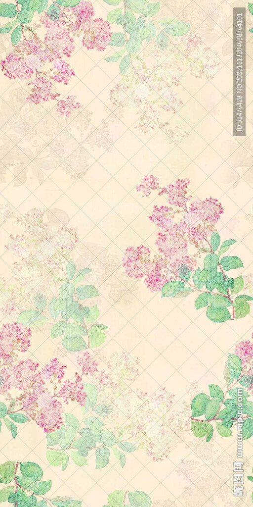 复古花卉纹理背景图