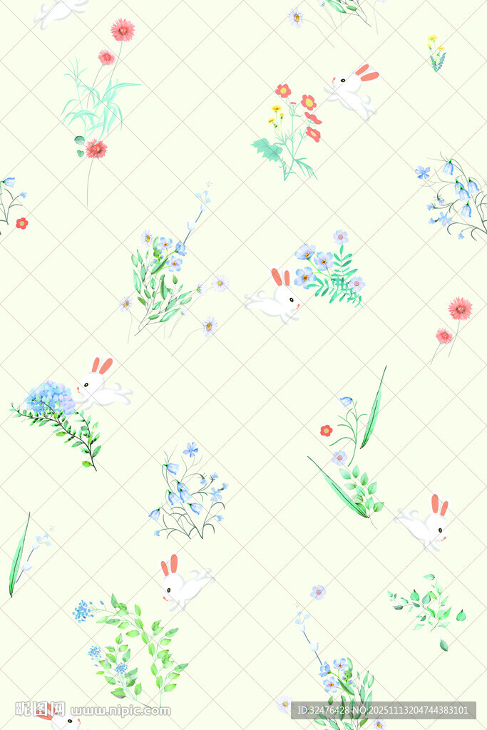 清新手绘花卉图案背景