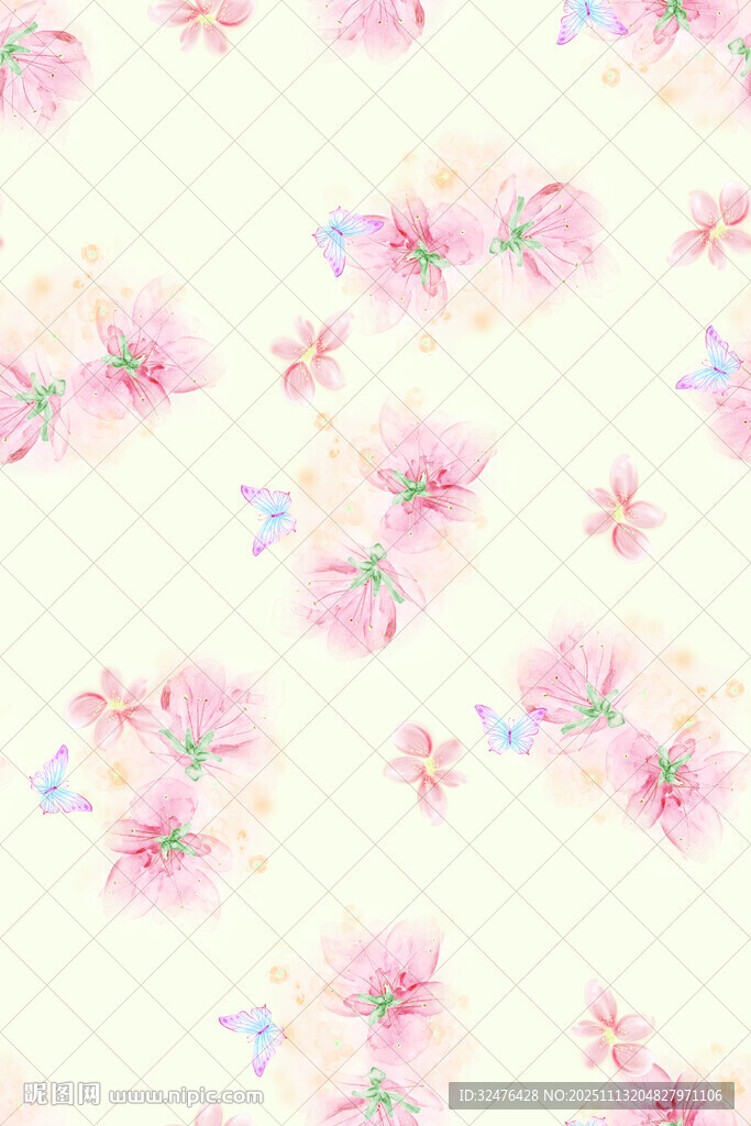 粉色花卉图案背景纹理