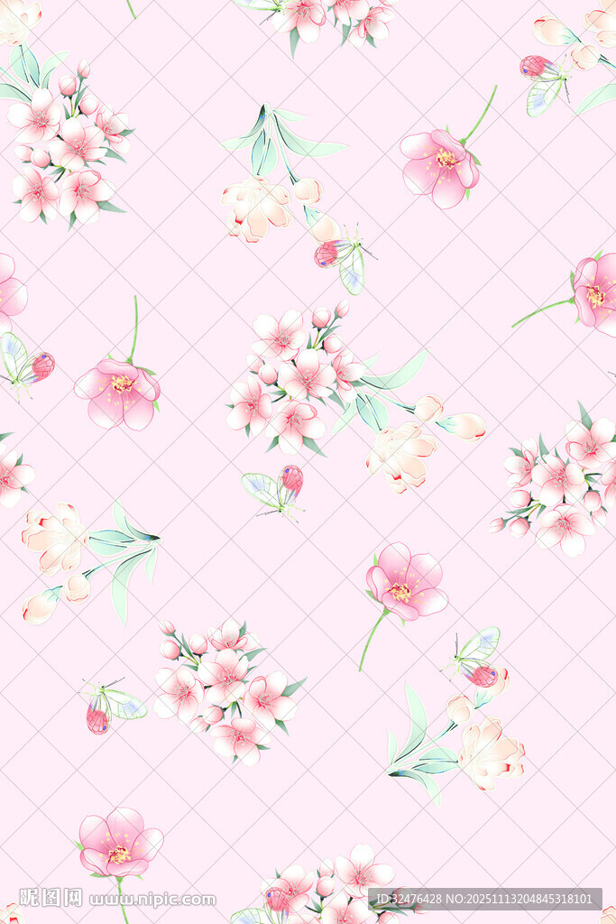 粉色花卉图案背景