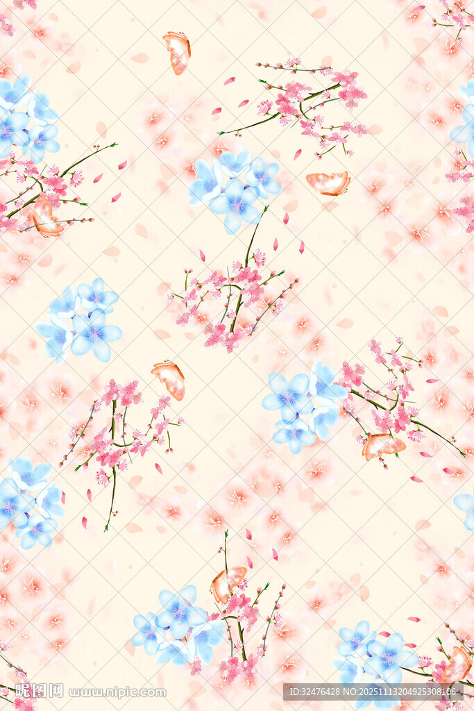 花卉图案背景 清新浪漫