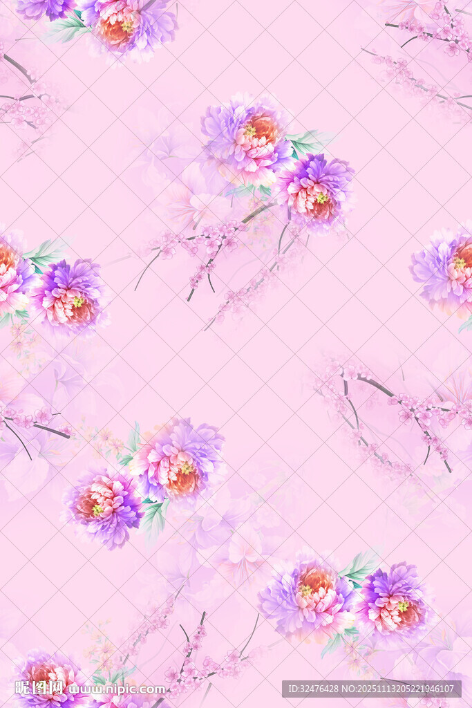 粉色花卉图案背景纹理