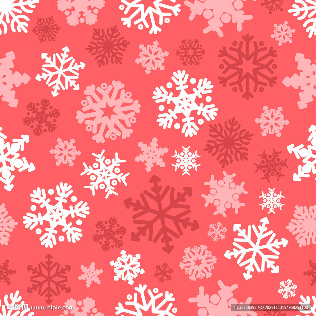 红色雪花图案背景