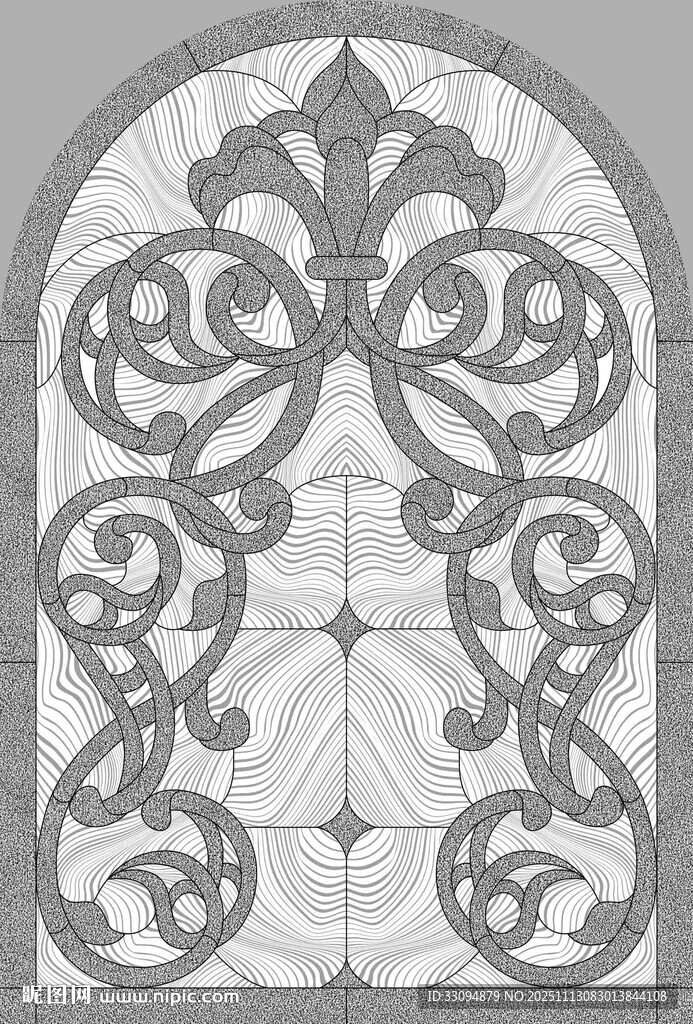 高清分层欧式屏风光刻打印图