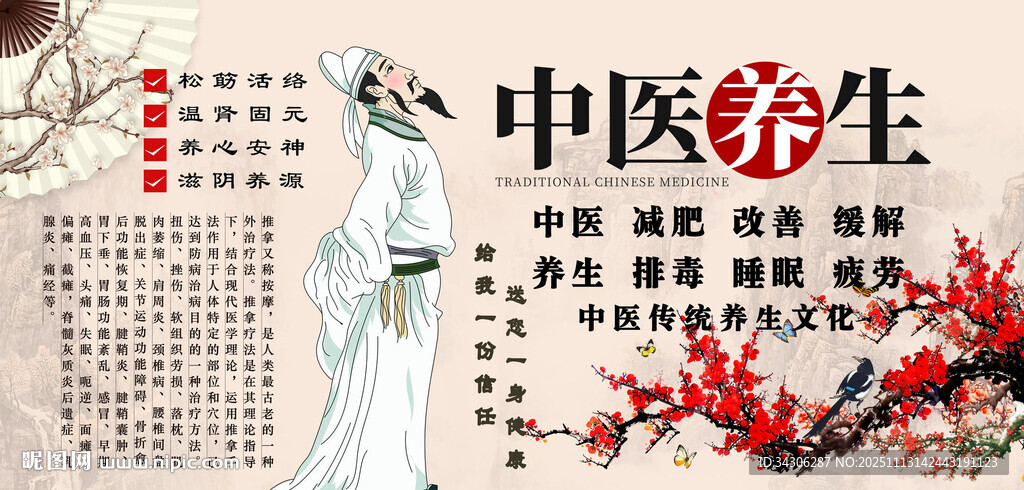 中医养生背景墙