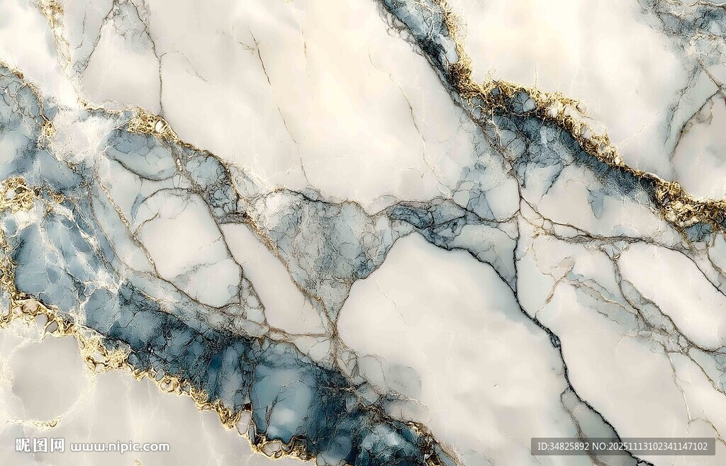 蓝白大理石纹理图案