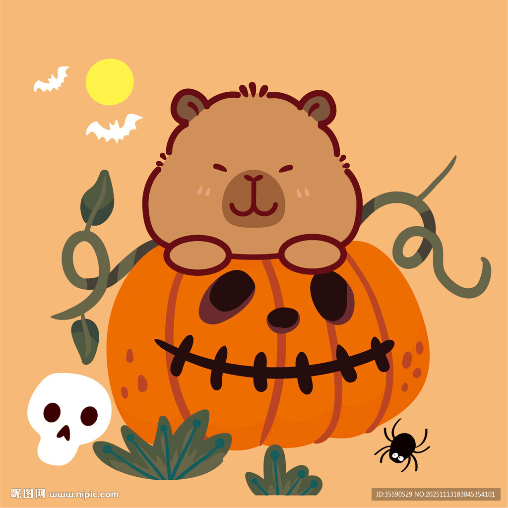 小熊趴南瓜过万圣节