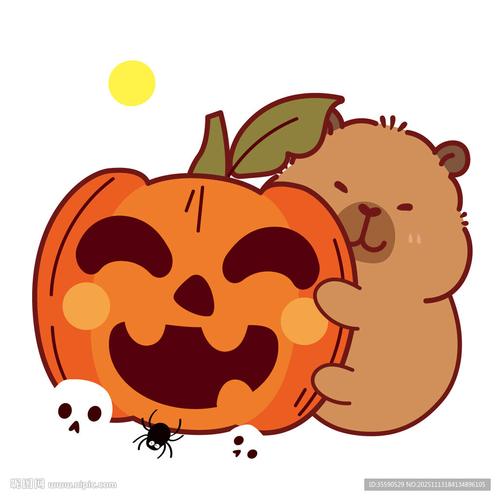 小熊依偎南瓜欢乐画面