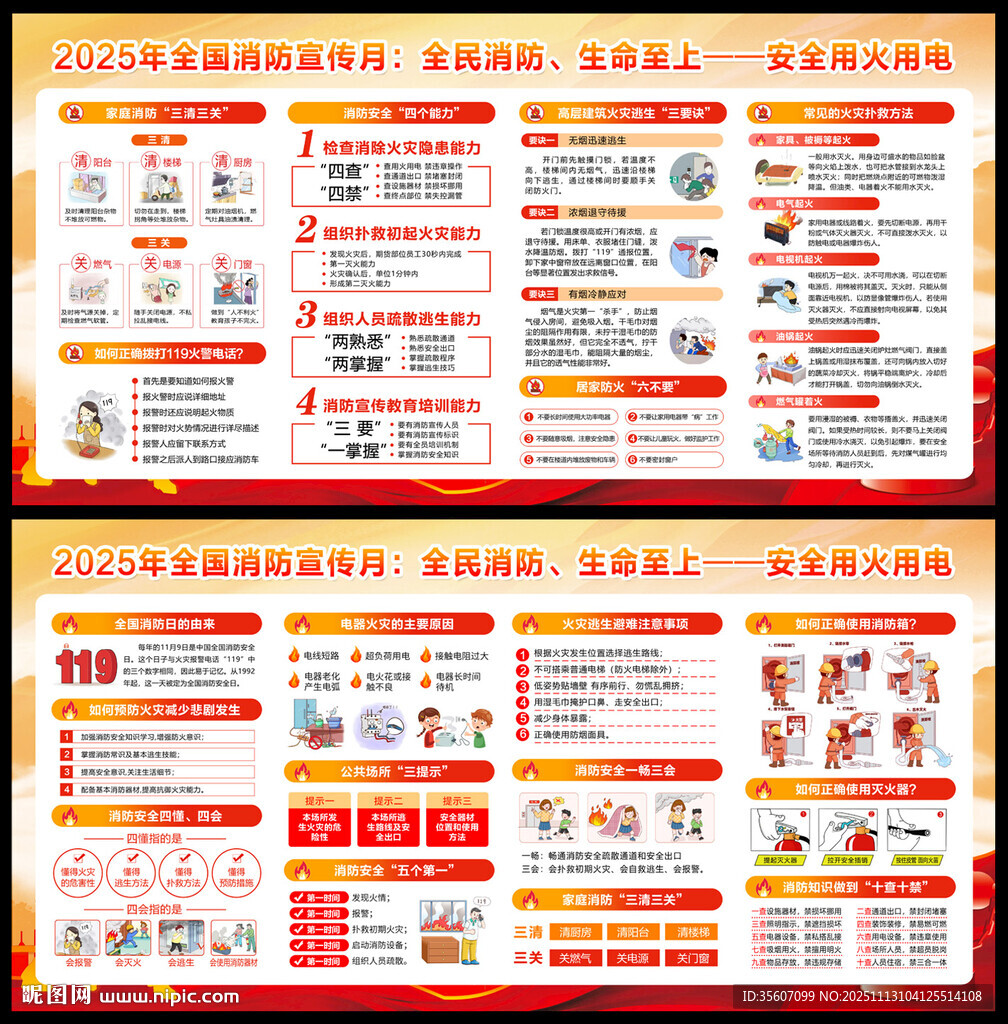2025年消防宣传月主题展板