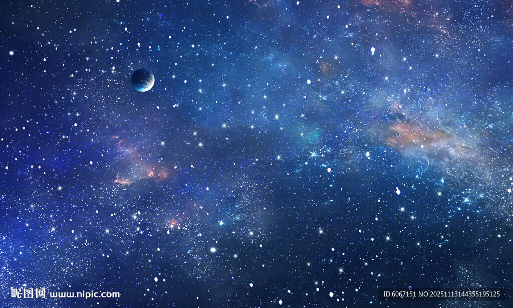 浩瀚蓝色宇宙星空背景素材