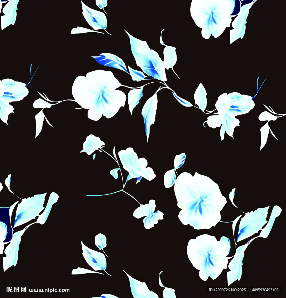 手绘 数码印花 花朵