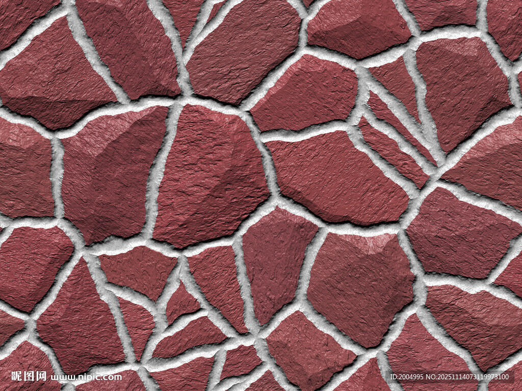 红色不规则石块拼接纹理