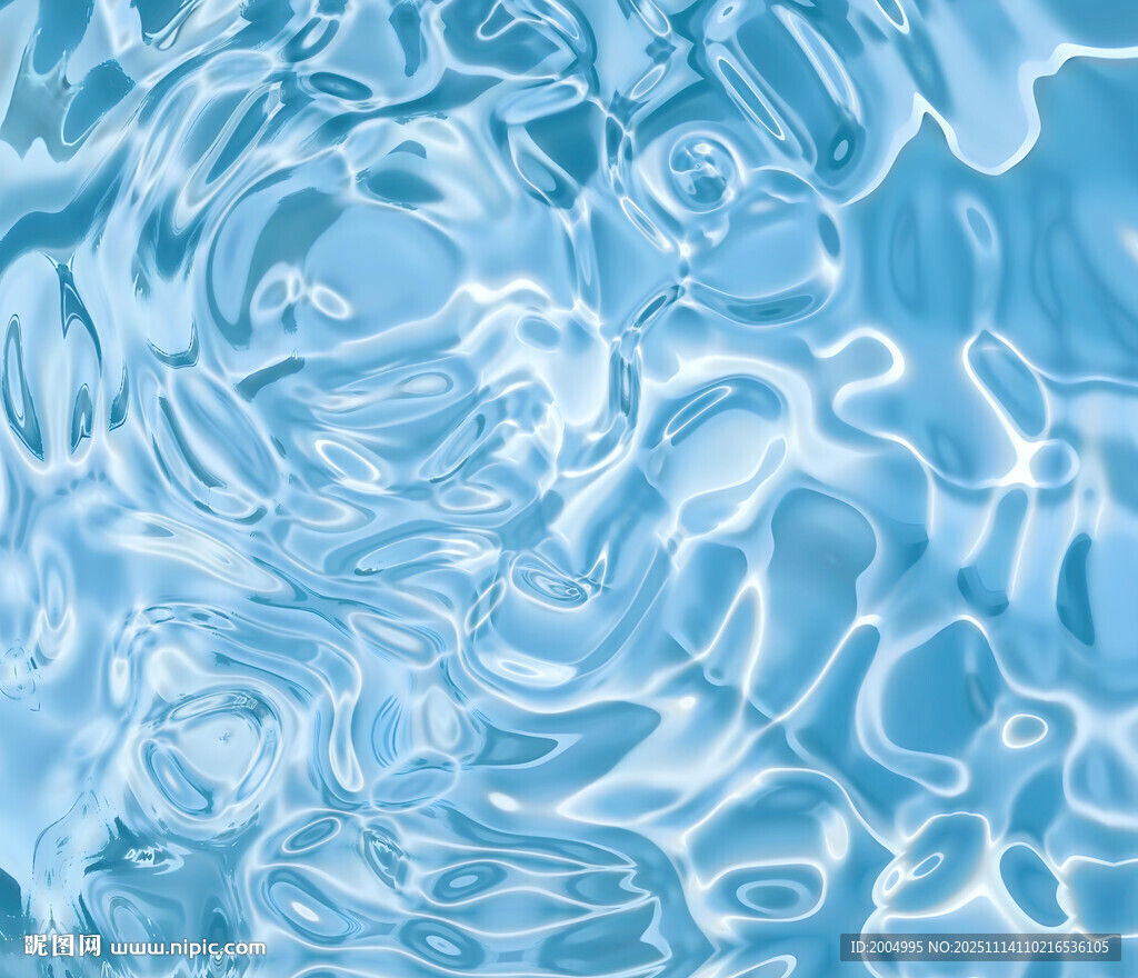 蓝色水波纹理背景图