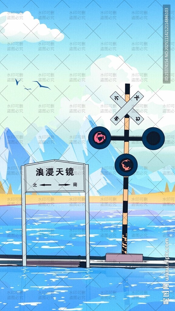 天空之境风景插画