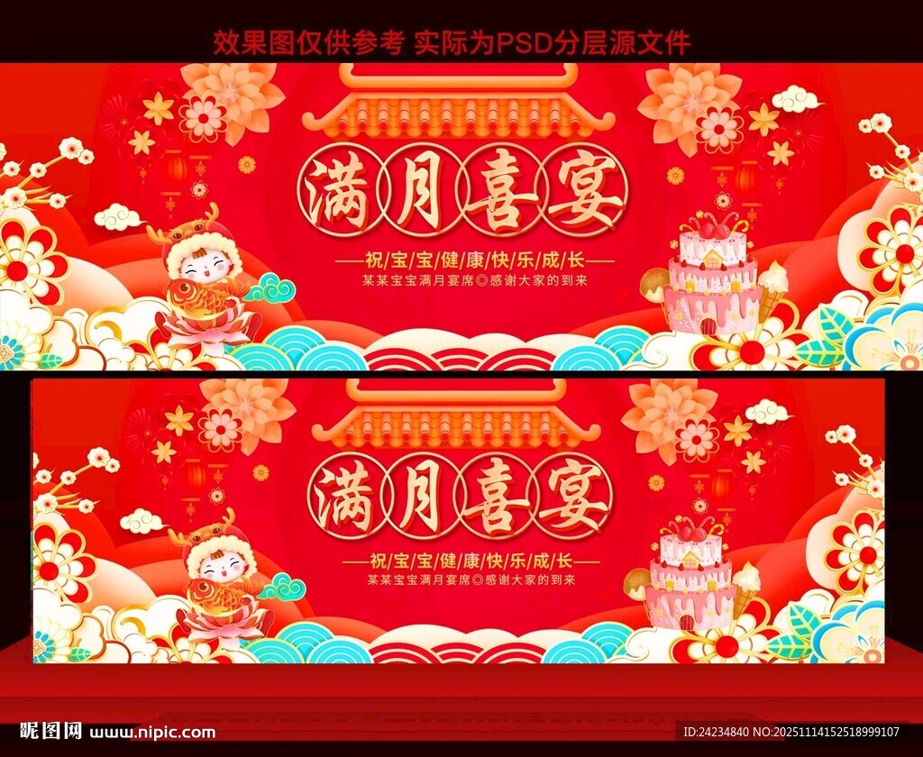 满月宴展板