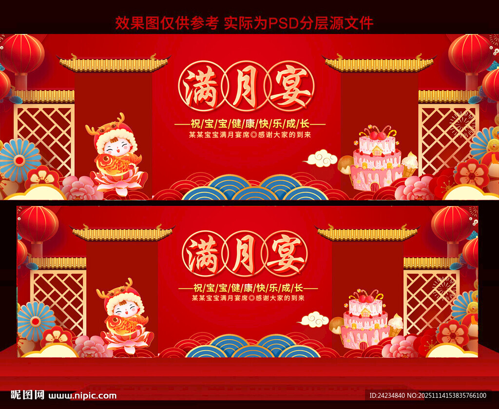 满月宴展板