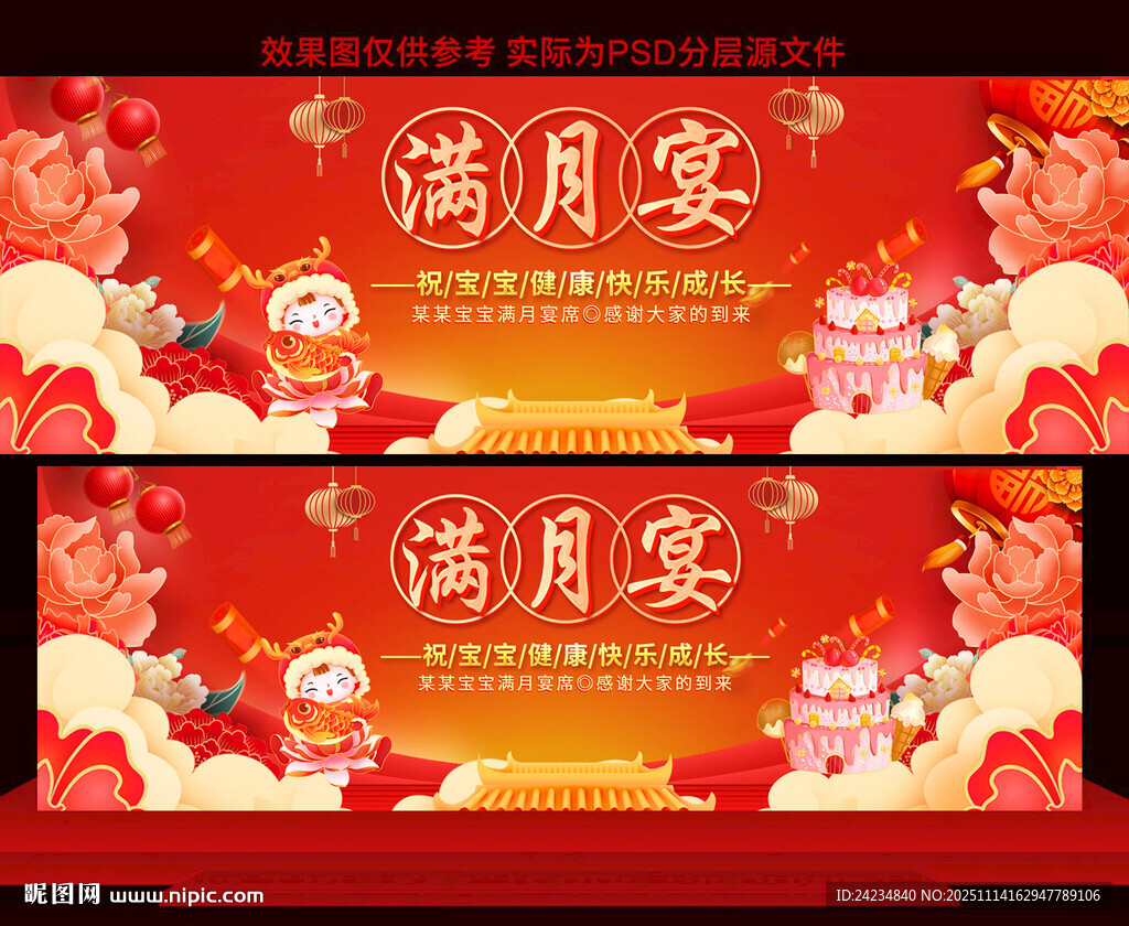 满月宴展板