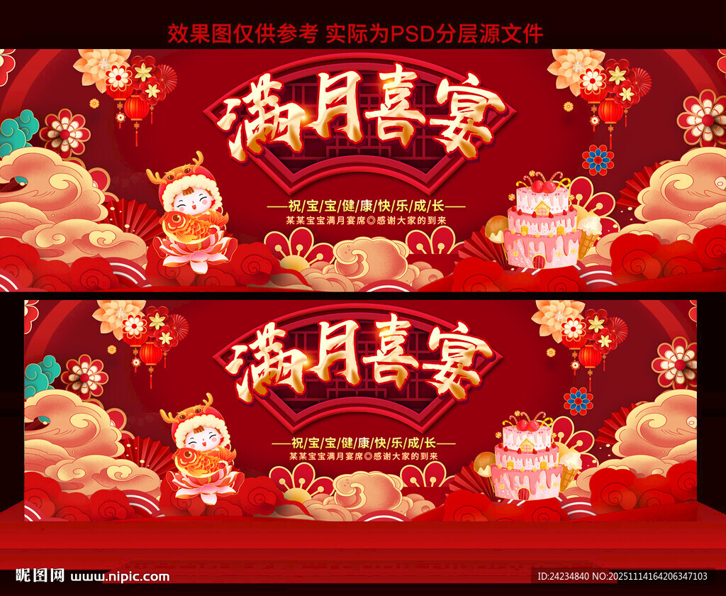 满月宴展板