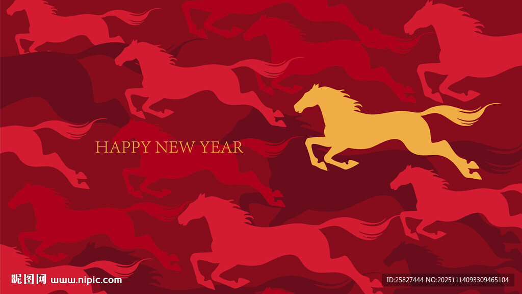 新年骏马贺岁背景图