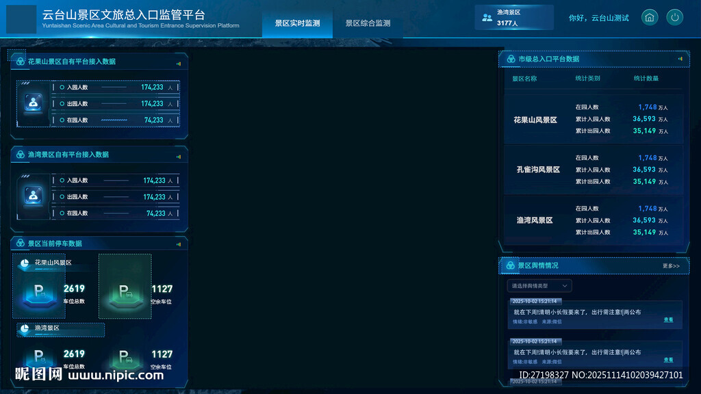 科技感数据可视化操作界面
