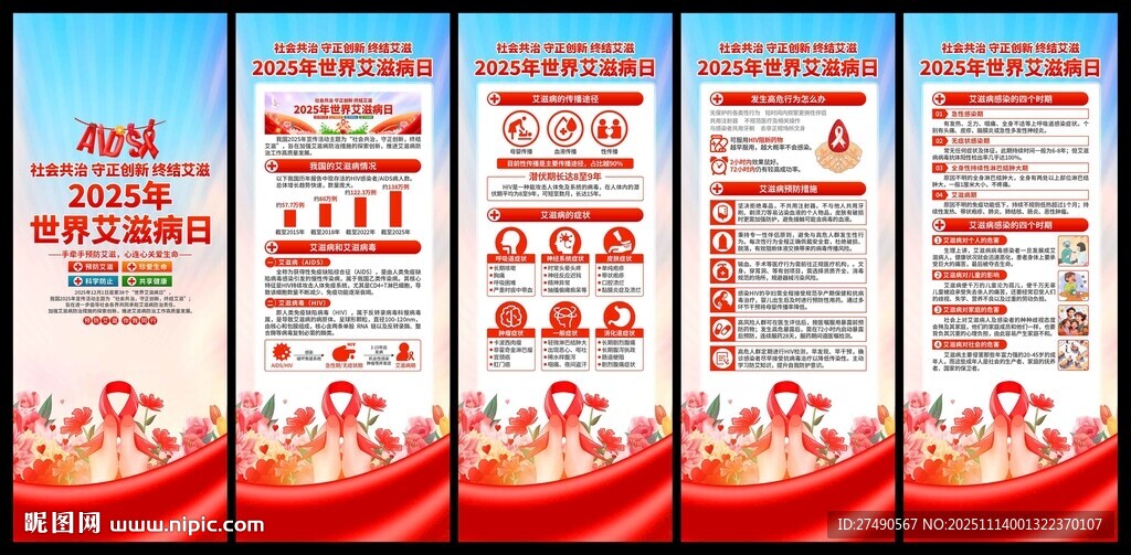 2025年世界艾滋病日易拉宝