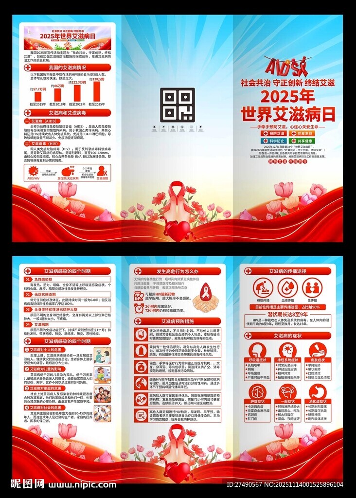 2025年世界艾滋病日三折页