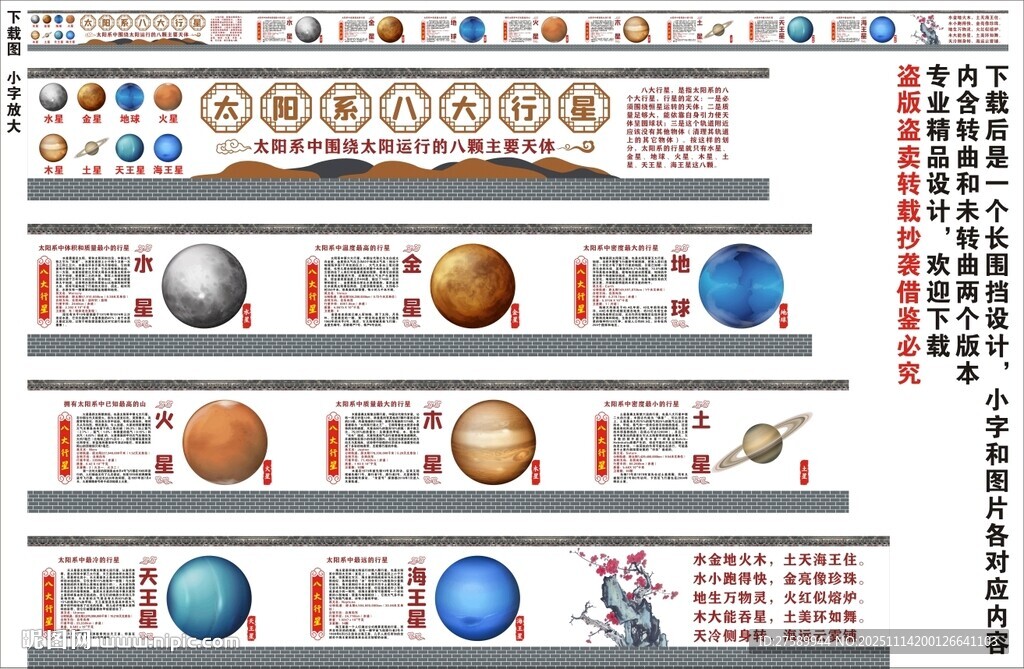 八大行星海报展板挂画文化墙