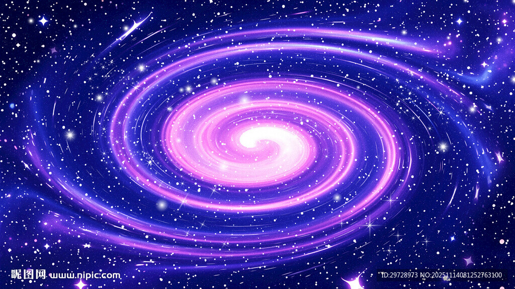 唯美蓝紫色宇宙星空旋涡