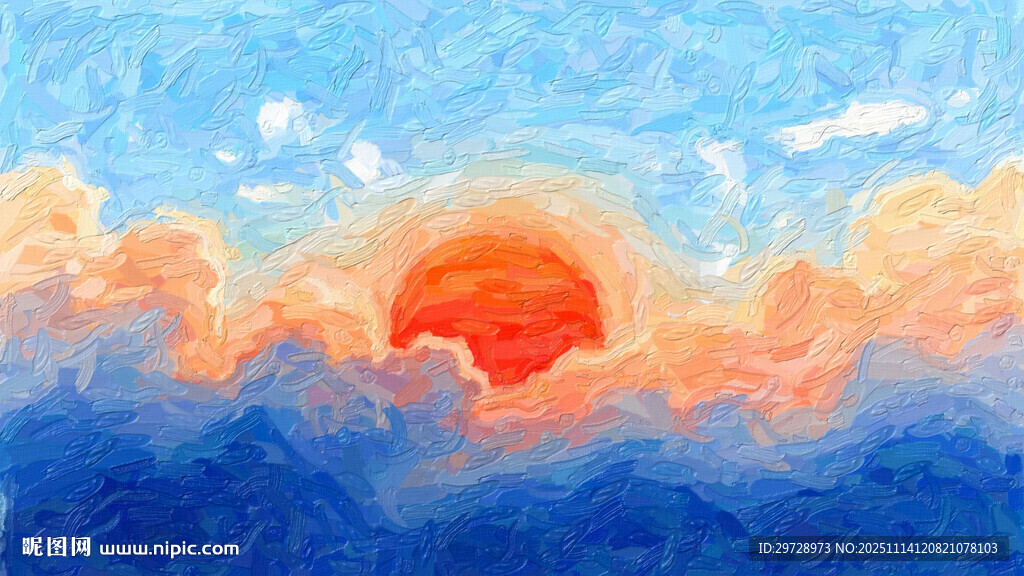 水彩油画风景画