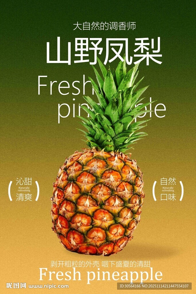 山野凤梨水果宣传海报