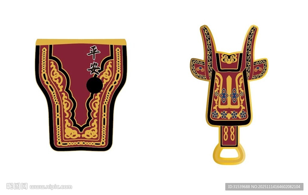 冰箱贴衣服花纹矢量图