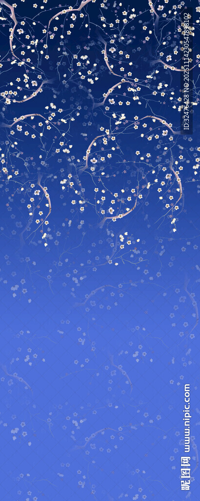 蓝色雪花背景纹理图