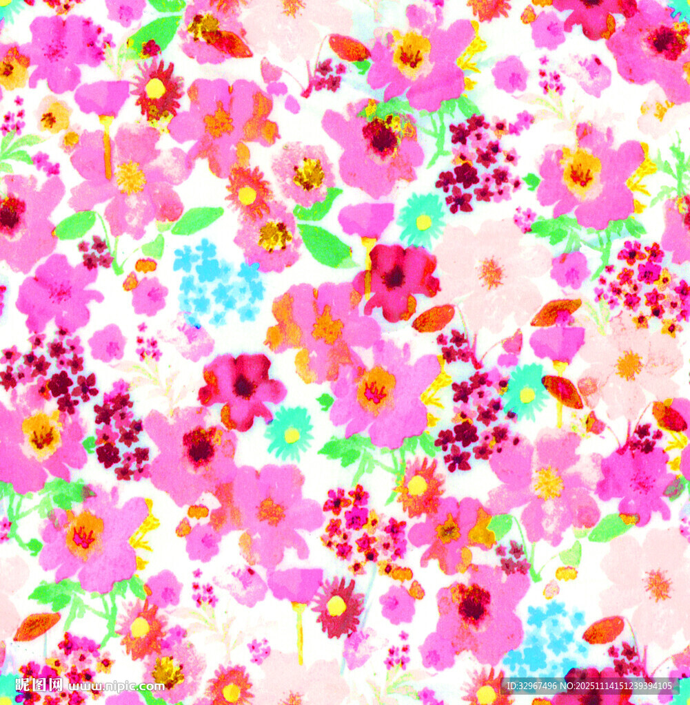 缤纷花 小碎花 印花 大牌