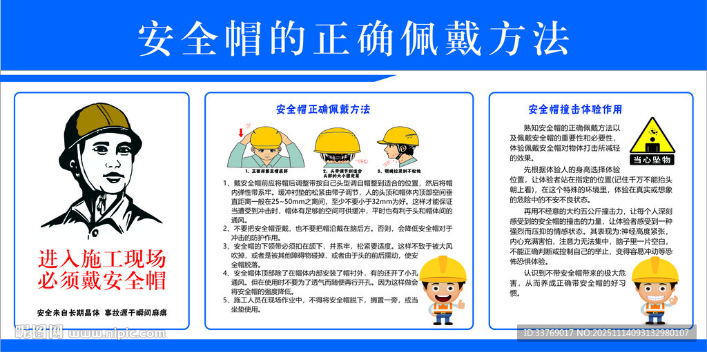 安全帽的正确佩戴方法