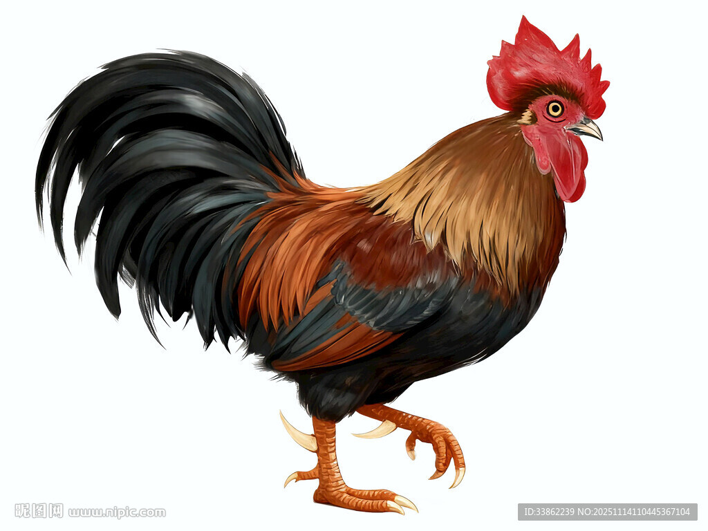 昂首挺立的美丽公鸡