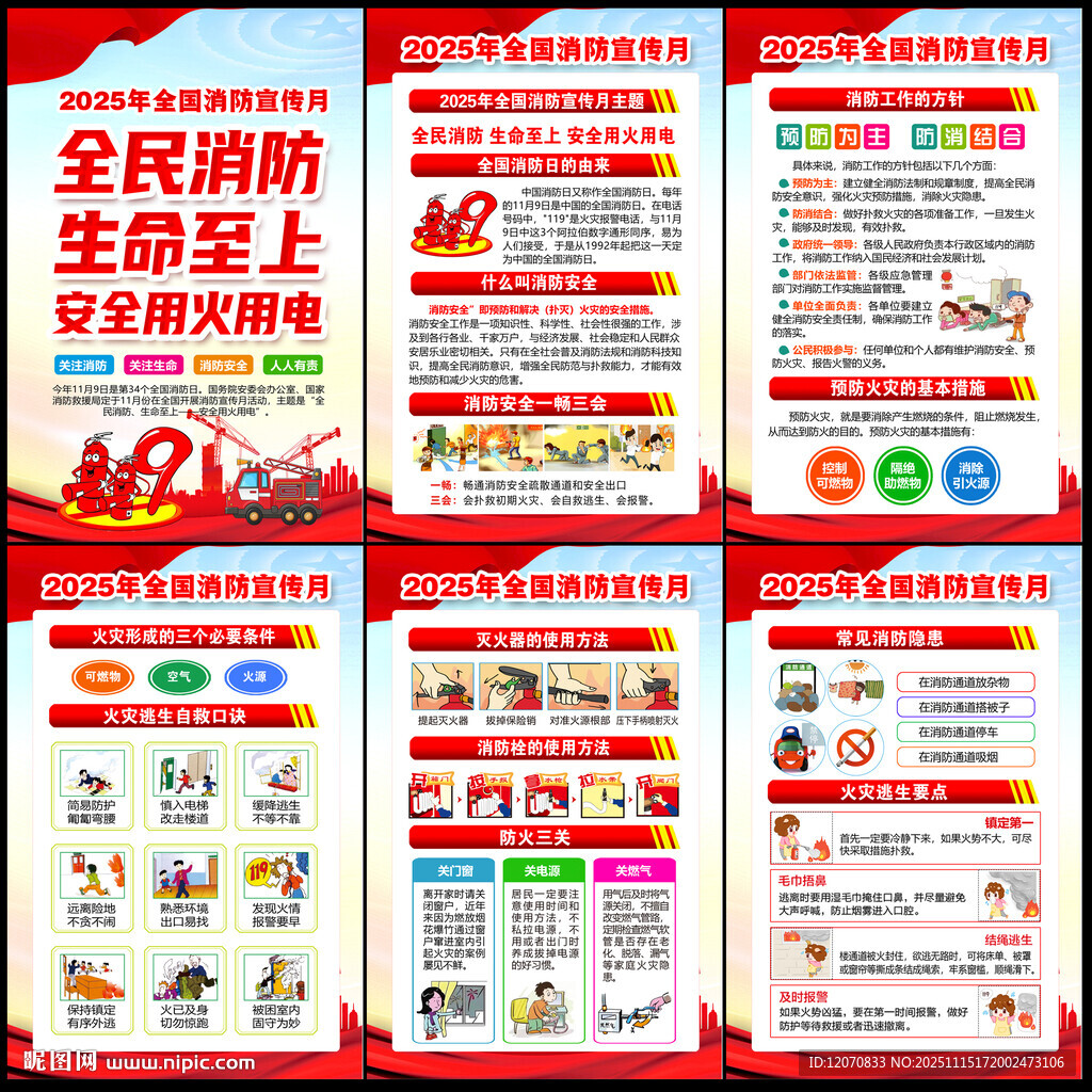 119全国消防日展板
