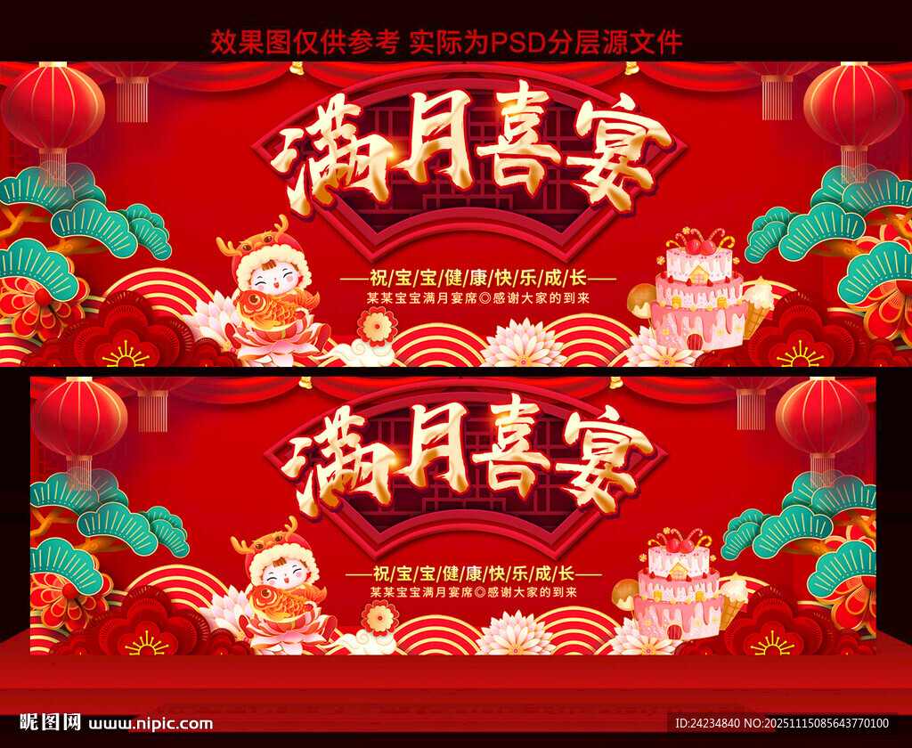 满月宴展板