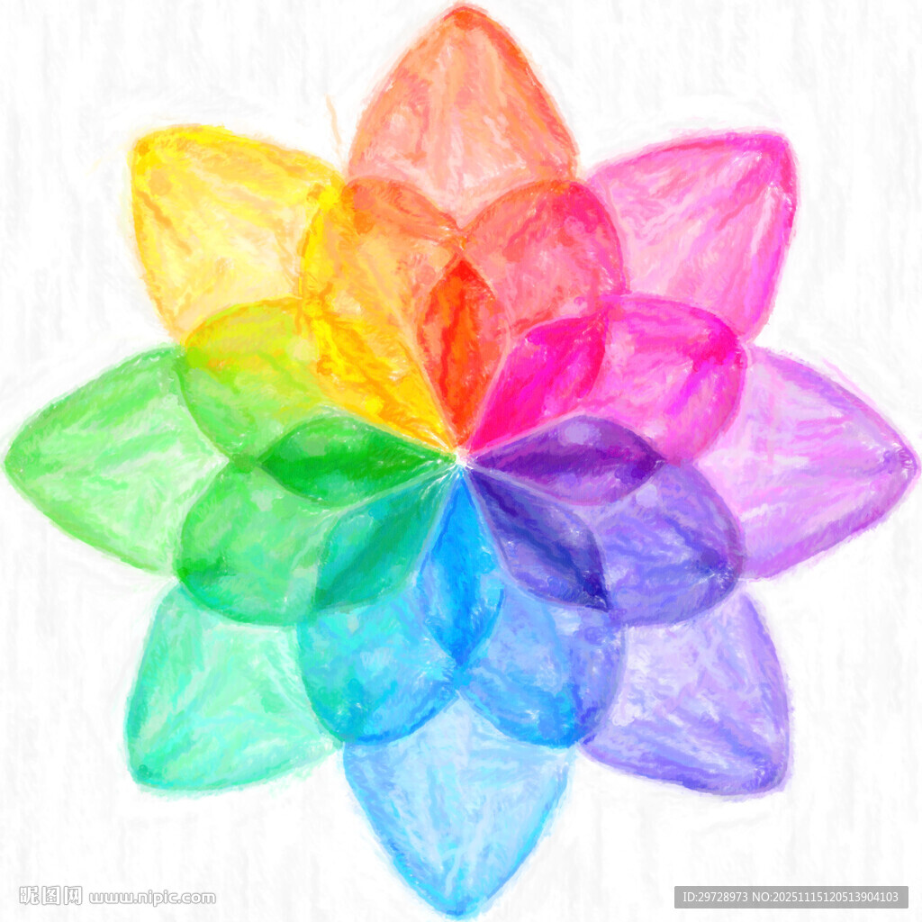 多彩渐变花朵图案设计