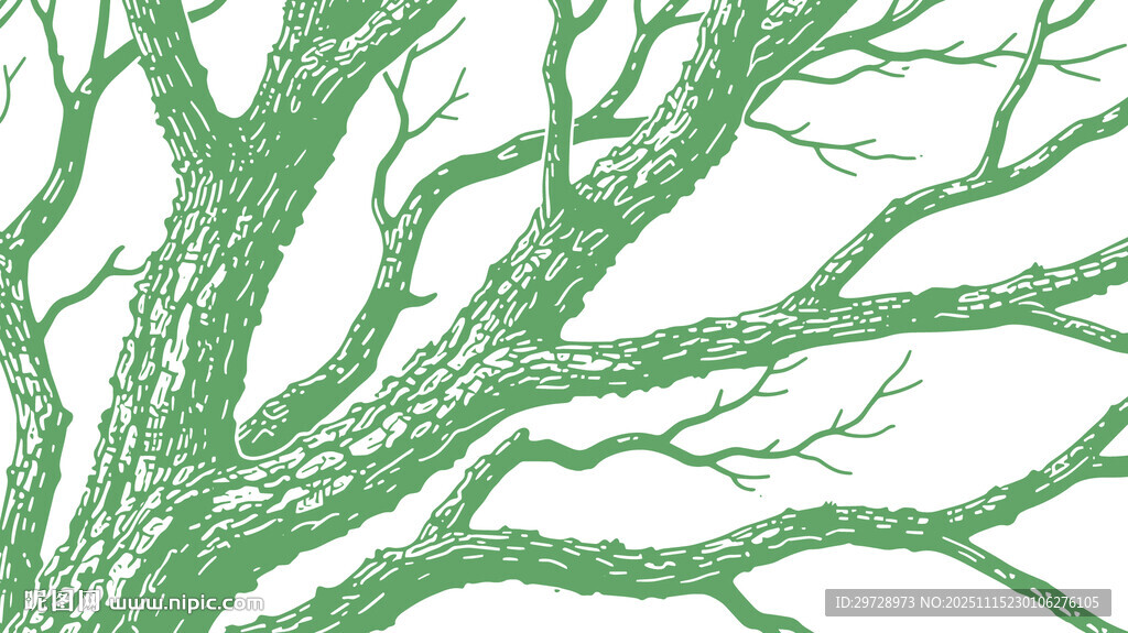 绿树枝干抽象纹理图案