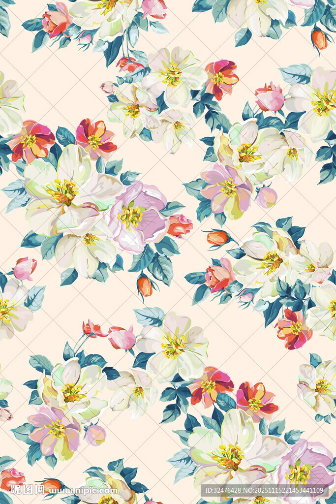 花卉图案背景 清新雅致