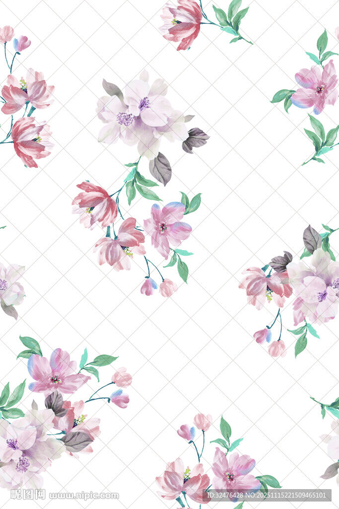 水彩花卉图案背景图