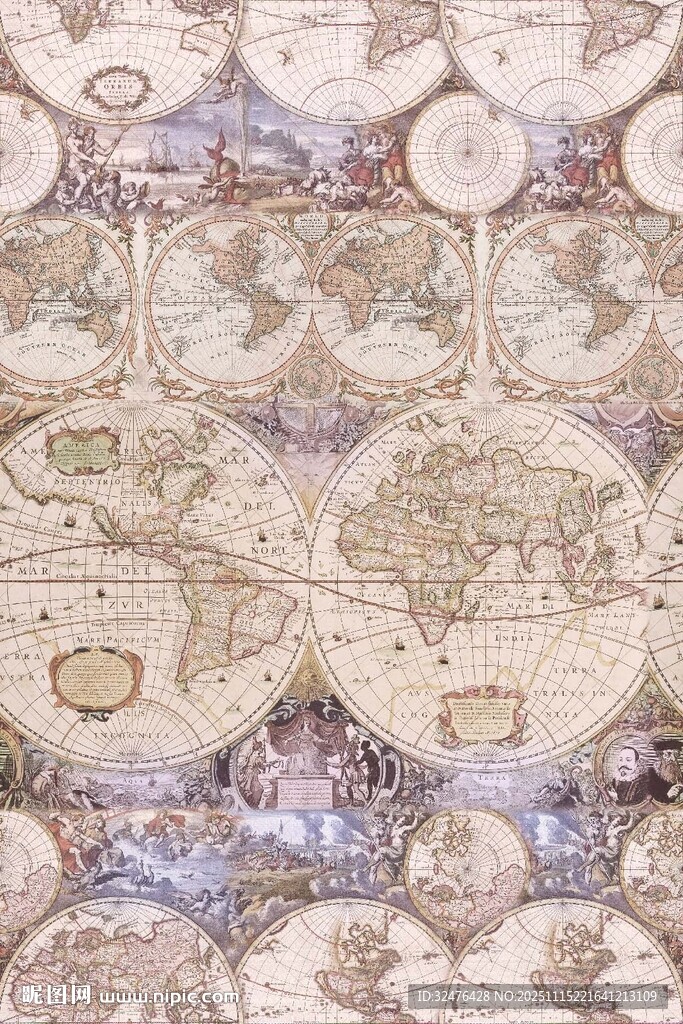 复古花纹图案纹理背景