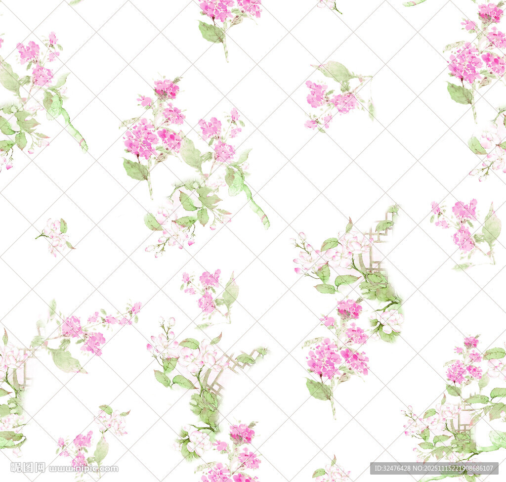 粉色花卉图案背景纹理